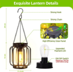 Picture of Outdoor Solar Lights for Garden – 2 Pack Hanging Lanterns with Upgraded Solar Panel, IP65 Waterproof, Perfect for Patio, Pathway & Backyard