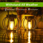 Picture of Outdoor Solar Lights for Garden – 2 Pack Hanging Lanterns with Upgraded Solar Panel, IP65 Waterproof, Perfect for Patio, Pathway & Backyard