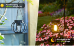 Picture of Outdoor Solar Lights for Garden – 2 Pack Hanging Lanterns with Upgraded Solar Panel, IP65 Waterproof, Perfect for Patio, Pathway & Backyard