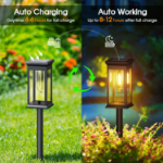 Picture of Solar Lights Outdoor Garden, 4 Pack Solar Powered Waterproof Pathway Lights – Auto On/Off, Adjustable Height, Lighting for Garden, Walkway, and Lawn