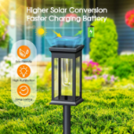 Picture of Solar Lights Outdoor Garden, 4 Pack Solar Powered Waterproof Pathway Lights – Auto On/Off, Adjustable Height, Lighting for Garden, Walkway, and Lawn