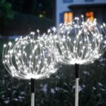 Picture of Solar Garden Lights Outdoor – 4 Pack 480 LED Firework Path Lights, Solar-Powered Starburst Fairy Lights, Waterproof, 8 Modes & Remote for Patio, Yard, and Party Decor