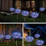 Picture of Solar Garden Lights Outdoor – 4 Pack 480 LED Firework Path Lights, Solar-Powered Starburst Fairy Lights, Waterproof, 8 Modes & Remote for Patio, Yard, and Party Decor