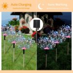 Picture of Solar Garden Lights Outdoor – 4 Pack 480 LED Firework Path Lights, Solar-Powered Starburst Fairy Lights, Waterproof, 8 Modes & Remote for Patio, Yard, and Party Decor