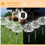 Picture of Solar Garden Lights Outdoor – 4 Pack 480 LED Firework Path Lights, Solar-Powered Starburst Fairy Lights, Waterproof, 8 Modes & Remote for Patio, Yard, and Party Decor