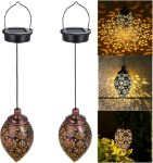 Picture of Solar Lantern Light Outdoor – Hanging Garden Lights, Metal Lamp for Patio, Yard, Porch, Lawn, and Courtyard Decor