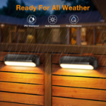 Picture of 4 Pack Solar Fence Lights – Waterproof Outdoor LED Lights with Dual Modes for Garden, Patio, Deck & Stairs