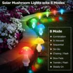 Picture of Outdoor Solar Garden Lights – 8 Pack 50 LED Mushroom Lights, 23ft Waterproof, Multicolor Fairy String for Yard, Patio, and Landscape Decor