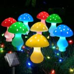 Picture of Outdoor Solar Garden Lights – 8 Pack 50 LED Mushroom Lights, 23ft Waterproof, Multicolor Fairy String for Yard, Patio, and Landscape Decor