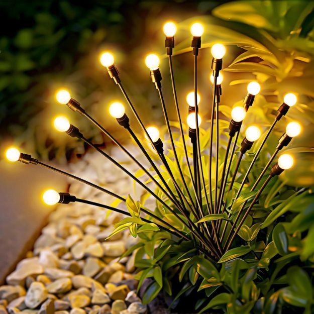 Picture of Solar Garden Lights – 60 LED Firefly Outdoor Lights, Swaying in the Wind, Waterproof for Yard, Patio, and Pathway Decor