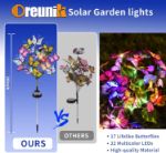 Picture of Butterfly Solar Lights Outdoor – 2 Pack 34 LED Color-Changing Garden Lights, Waterproof for Patio, Yard, and Pathway Decor