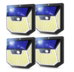 Picture of Solar Security Lights Outdoor – 4 Pack | 270° Wide-Angle Motion Sensor Lights | IP65 Waterproof LED Flood Lights for Garden, Fence & Garage