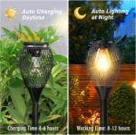 Picture of Solar Garden Lights Outdoor – 4 Pack Waterproof LED Stake Lights, Warm White, Auto On/Off for Patio, Yard & Pathway Decor