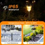 Picture of 8-Pack Solar Garden Lights – Waterproof Outdoor LED Stake Lights, Warm White & RGB, Ultra-Bright for Yard, Lawn & Pathway Decor