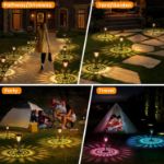 Picture of 8-Pack Solar Garden Lights – Waterproof Outdoor LED Stake Lights, Warm White & RGB, Ultra-Bright for Yard, Lawn & Pathway Decor