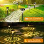 Picture of 8-Pack Solar Garden Lights – Waterproof Outdoor LED Stake Lights, Warm White & RGB, Ultra-Bright for Yard, Lawn & Pathway Decor