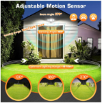 Picture of Outdoor Motion Sensor Security Light | 42W LED Floodlight | 3600LM Brightness | Remote Control & Timing Function | IP66 Waterproof & Durable