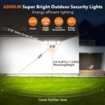 Picture of 35W Outdoor Motion Sensor Security Light – 6000LM LED Floodlight with PIR & Remote Control, IP65 Waterproof, 3 Adjustable Heads for Garden, Garage & Doorways