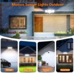 Picture of 35W Outdoor Motion Sensor Security Light – 6000LM LED Floodlight with PIR & Remote Control, IP65 Waterproof, 3 Adjustable Heads for Garden, Garage & Doorways