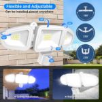 Picture of 42W Outdoor Motion Sensor Security Light – 3600LM PIR Floodlight with Remote Control, IP66 Waterproof, 3 Adjustable Heads for Garden, Yard & Garage