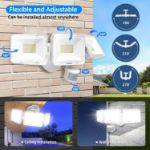 Picture of 42W Outdoor Motion Sensor Security Light – 3600LM PIR Floodlight with Remote Control, IP66 Waterproof, 3 Adjustable Heads for Garden, Yard & Garage