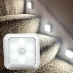 Picture of 6-Pack LED Motion Sensor Night Lights – Wireless, Battery-Powered PIR Lamps for Cabinets, Stairs & Closets