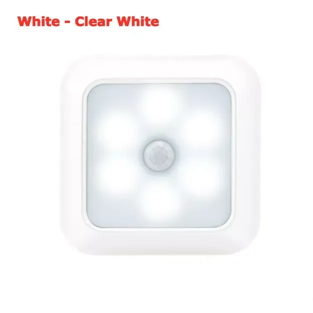 Picture of 6-Pack LED Motion Sensor Night Lights – Wireless, Battery-Powered PIR Lamps for Cabinets, Stairs & Closets