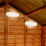 Picture of 2-Pack Solar LED Shed & Garage Lights – Rechargeable, Weatherproof Indoor & Outdoor Lighting for Garden, Patio & Workshop