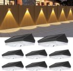 Picture of Solar Fence Lights Outdoor, 10-Color Mode LED Waterproof Deck Lights, Solar-Powered for Patio, Yard & Garden, 4 Pack